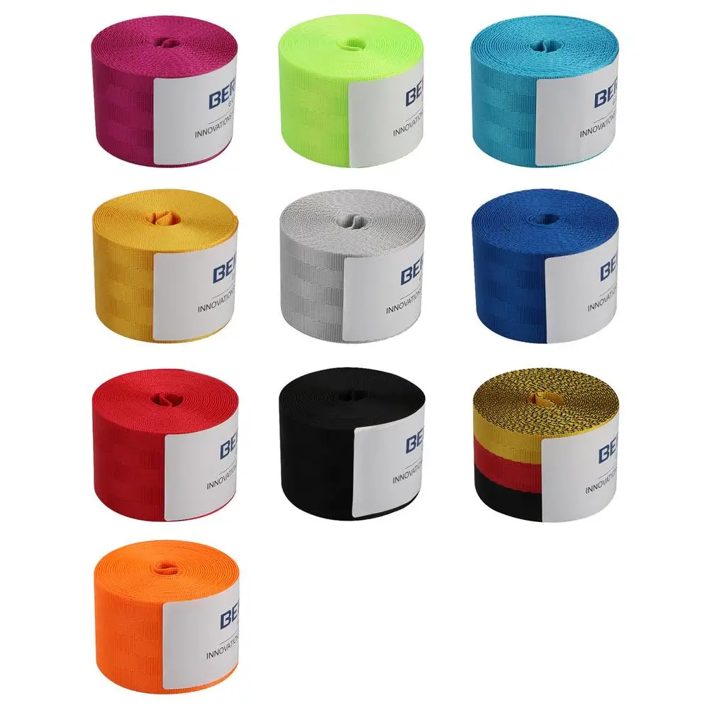 Car Reinforced Seat Belt Webbing Fabric 3.6 Meters Modified Car Safety Belts Harness Backpack Strap Standard Certified 10 Colors seat belt webbing seat belts
