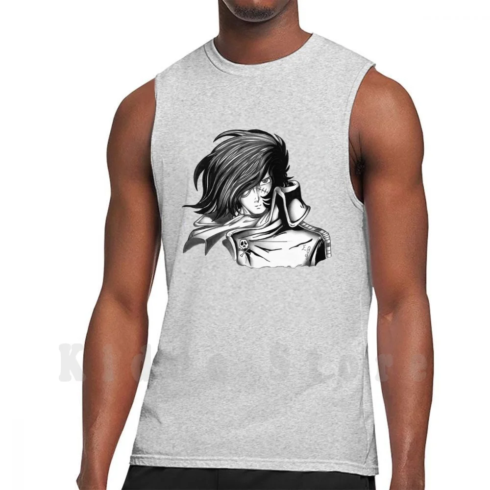 Cpt. Harlock Canotte Gilet 100% Cotone Captain Harlock Harlock Cpt Harlock Harlock Arcadia Arcadia Space Spaceship