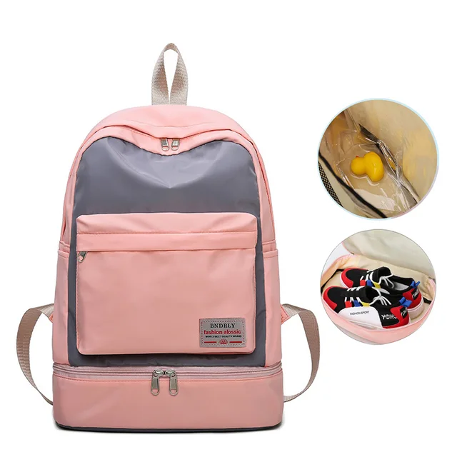US $14.33 Gym Bags Travel Bag Waterproof Nylon Sports Backpack Women Yoga Swimming Fitness Tas Dry Wet Gymtas