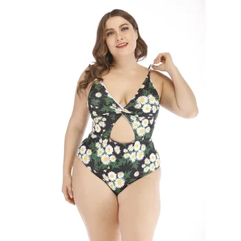 

2020 Swimsuit Siamese Big Code Printing Multicolor Swimsuit Plus Fat Increase Dresses Large Sizes Maternity