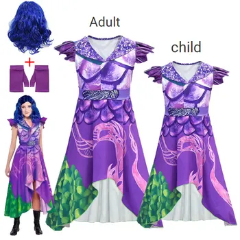 

Movie Descendants 3 Marry Candy Costume Purple Skirt Dress Halloween Party Performance Princess Dress Adult Wear