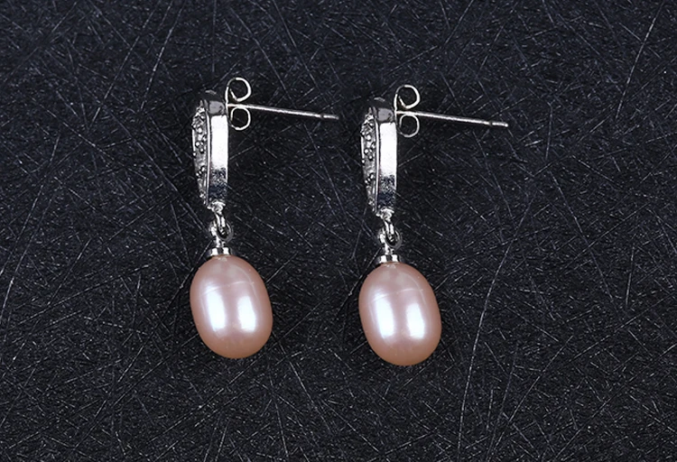 Pendant Designs Rhinestone Natural Freshwater Pearl Drop Earrings With Brass Needle