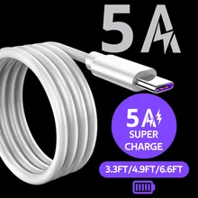 Summerfish 5A USB Type C Cable For Huawei P30 P20 Pro lite Mate20 10 Pro P10 Plus lite USB C Type C Super Charger White Cable