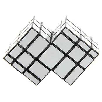 

New Arrive Mirror Double Conjoined 3x3x3 Magic Cube Bump Cube (Fluorescent White Stickers) Educational Toys For Kids Children