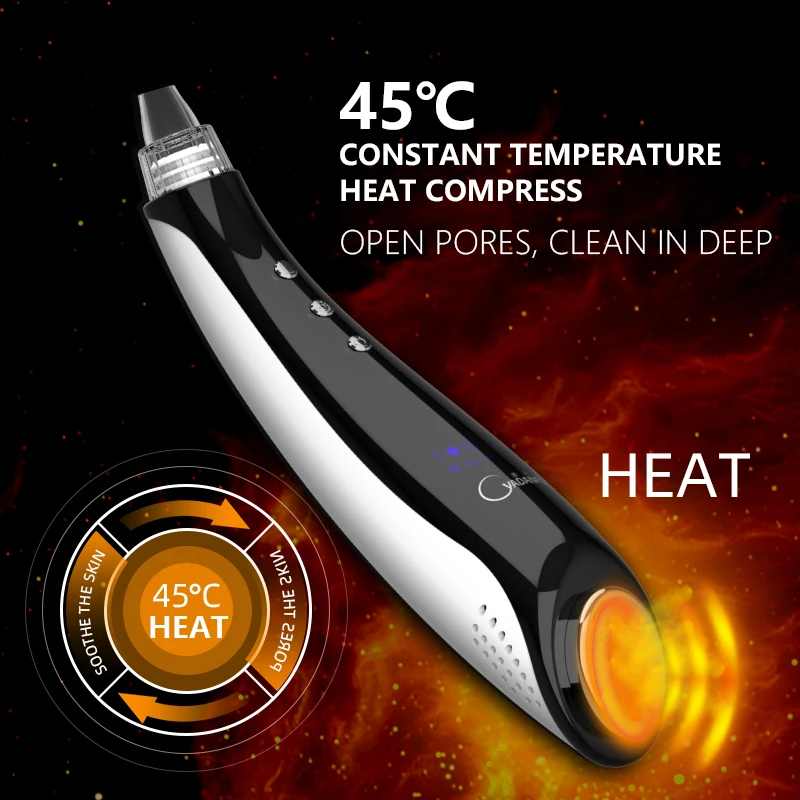 US $30.28 Blackhead Remover Pore Vacuum Cleaner Acne Pimple Remover Point Noir Extractor Face Cool Hot Compress Skin Care Tools