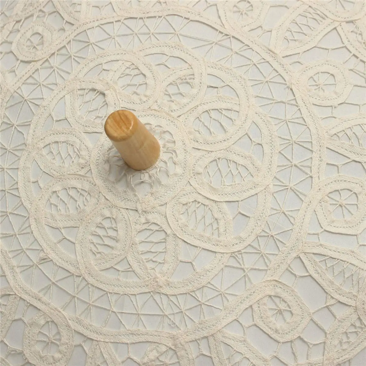 New Ivory White Wedding Umbrella Pure Cotton Lace Embroidery Bridal Umbrella White Beige Sun Umbrella Parasol Prop Decoration