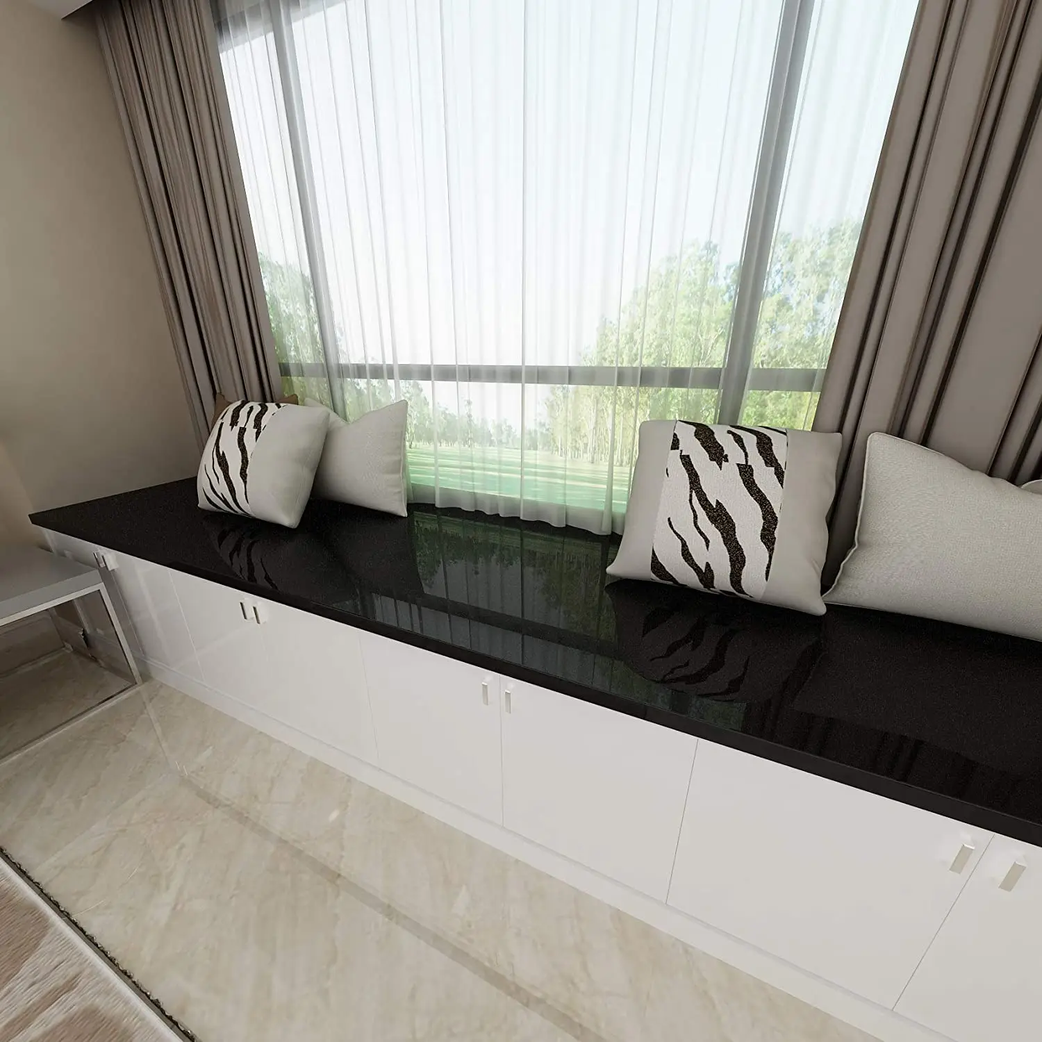 글리터 블랙 접촉 종이, 블랙 필과 스틱 벽지, 자체 접착 방수, 제거 가능한 비닐 벽 종이