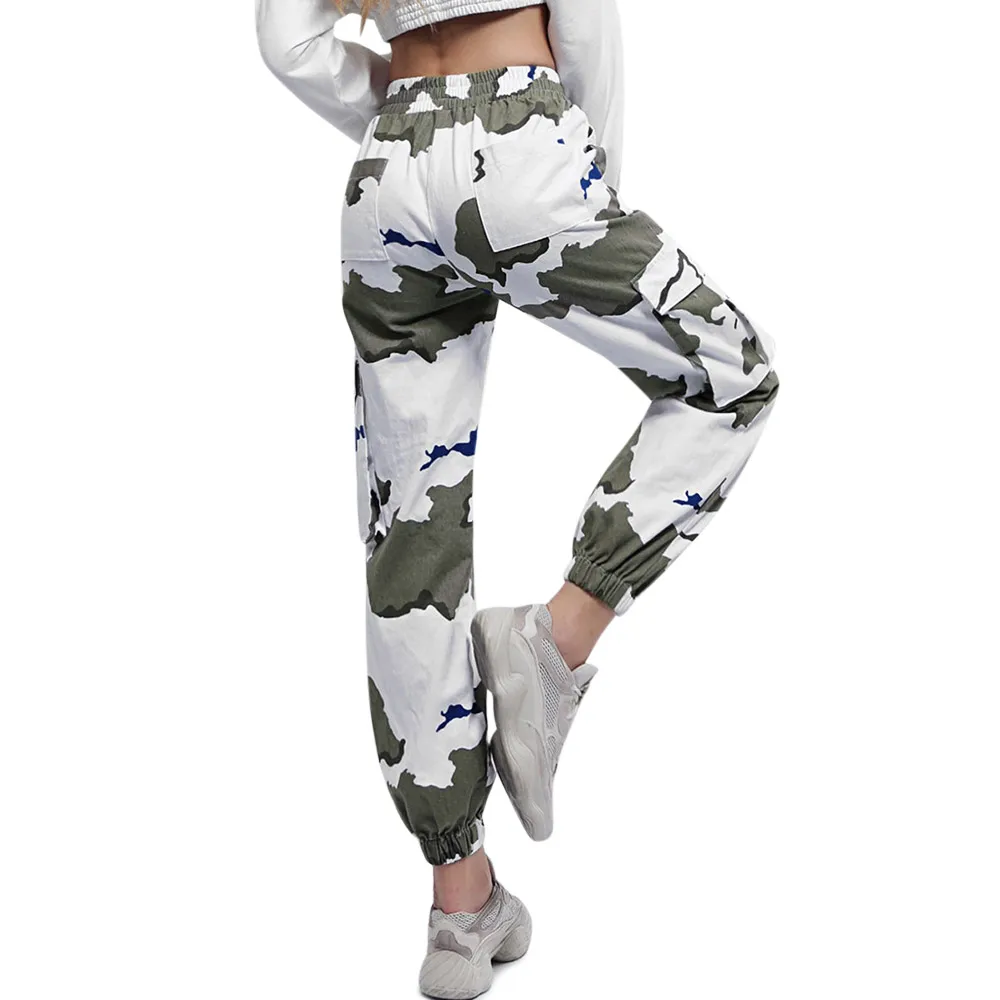 ZAFUL Mid-Waist Printed Jogging Pants Pockets Bouquet Pants Graphic Elastic Waist Casual Women Pants Autumn Multi Standard Size