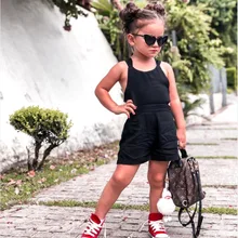 Летние комбинезоны для малышей; Детский костюм ползунки комбинезон с открытой спиной для девочек; Спортивный костюм для детей 1-6 лет