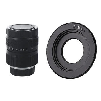 

Television TV Lens/CCTV Lens for C Mount Camera 25mm F1.4 in Black with Black C Mount Lens for Micro-4/3 Adapter E-P1 E-P2 E-P3