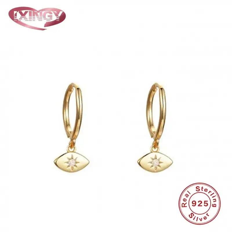 Мини сглаз маленькие серьги-кольца для женщин 100% стерлингового серебра 925 серьги-гвоздики модные ювелирные изделия для ушей склад