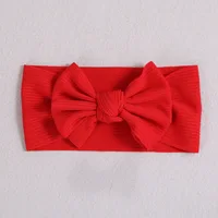 Red Headband for Newborn Baby Girls Hair Accessories Solid Bow Knot Turban Headbands for Children Headwrap Hairbow Bandeau Bebe 5