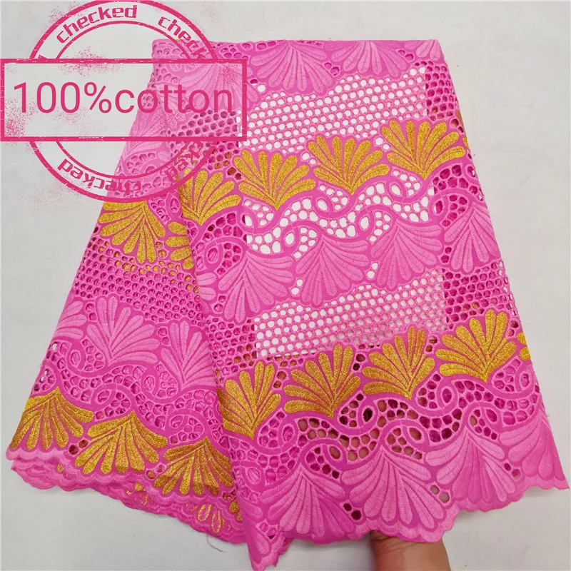 

5 yard Swiss lace fabric 2019 latest heavy beaded embroidery African cotton fabrics Swiss voile lace popular Dubai style HL11226