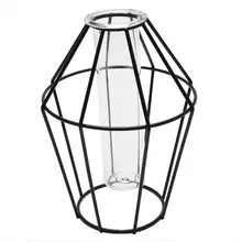 Скандинавском стиле 3D стеклянная железная художественная Геометрическая ваза с кюветой Настольный цветок Свадебные украшения дома аксессуары алмаз