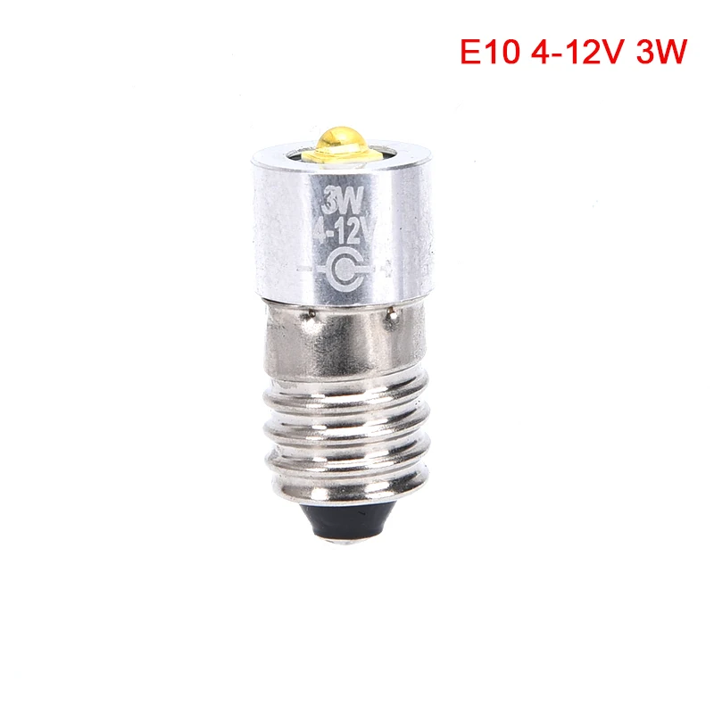 As pictures Metal 2.2cm X 1cm 3W E10 P13.5S LED For Focus Flashlight Replacement Bulb Torch Work Light Lamp - Испускаемый цвет: As pictures