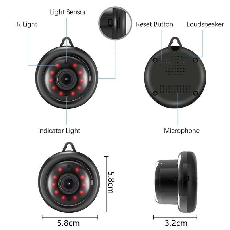 Беспроводная мини IP камера с Wi Fi HD 1080P инфракрасное ночное видение безопасность