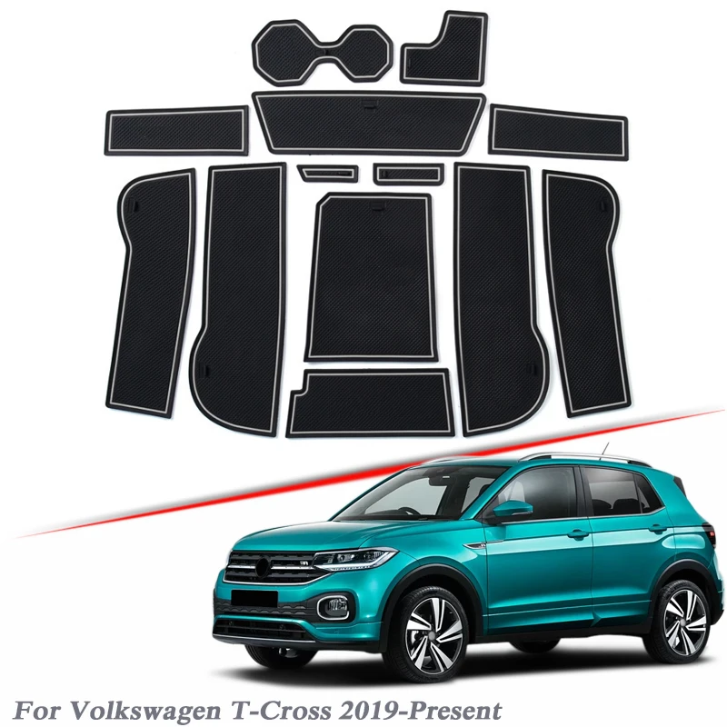 13 шт. автомобильный Стайлинг для Volkswagen T Cross 2019 2020 латексные ворота Слот коврик