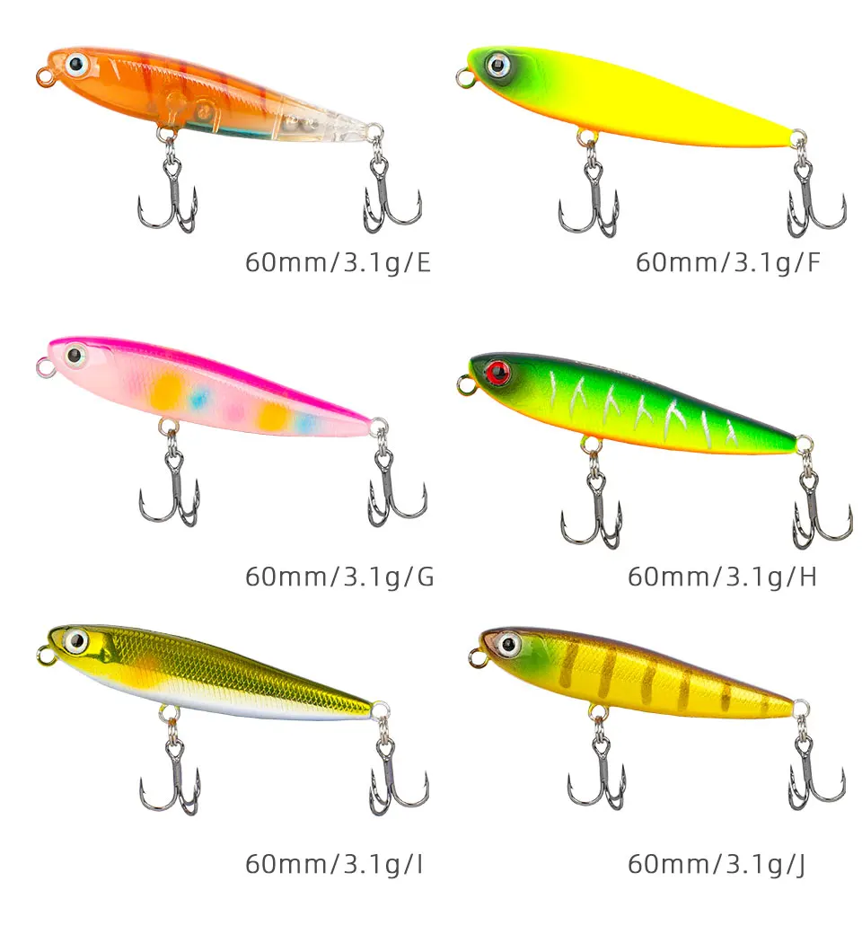 Fishing Lures TSURINOYA Pencil Hard Fishing Lure DW64 60mm 3.1g Top Water  Mini Floating Long Casting Hard Bait Finesse Trout LuresFrom Sport_11, $7.58
