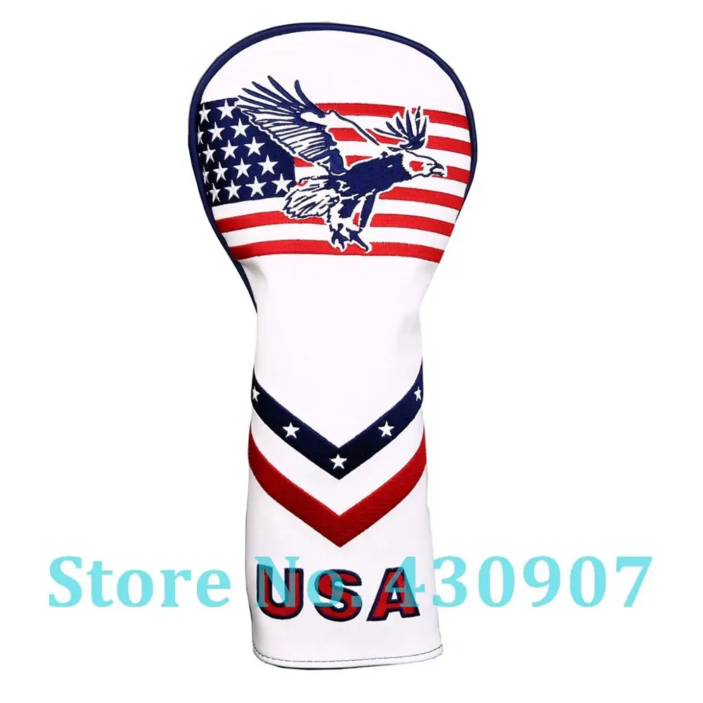 1pc USA Flag and Eagle Embroidery Golf Club Driver Head Cover Driver