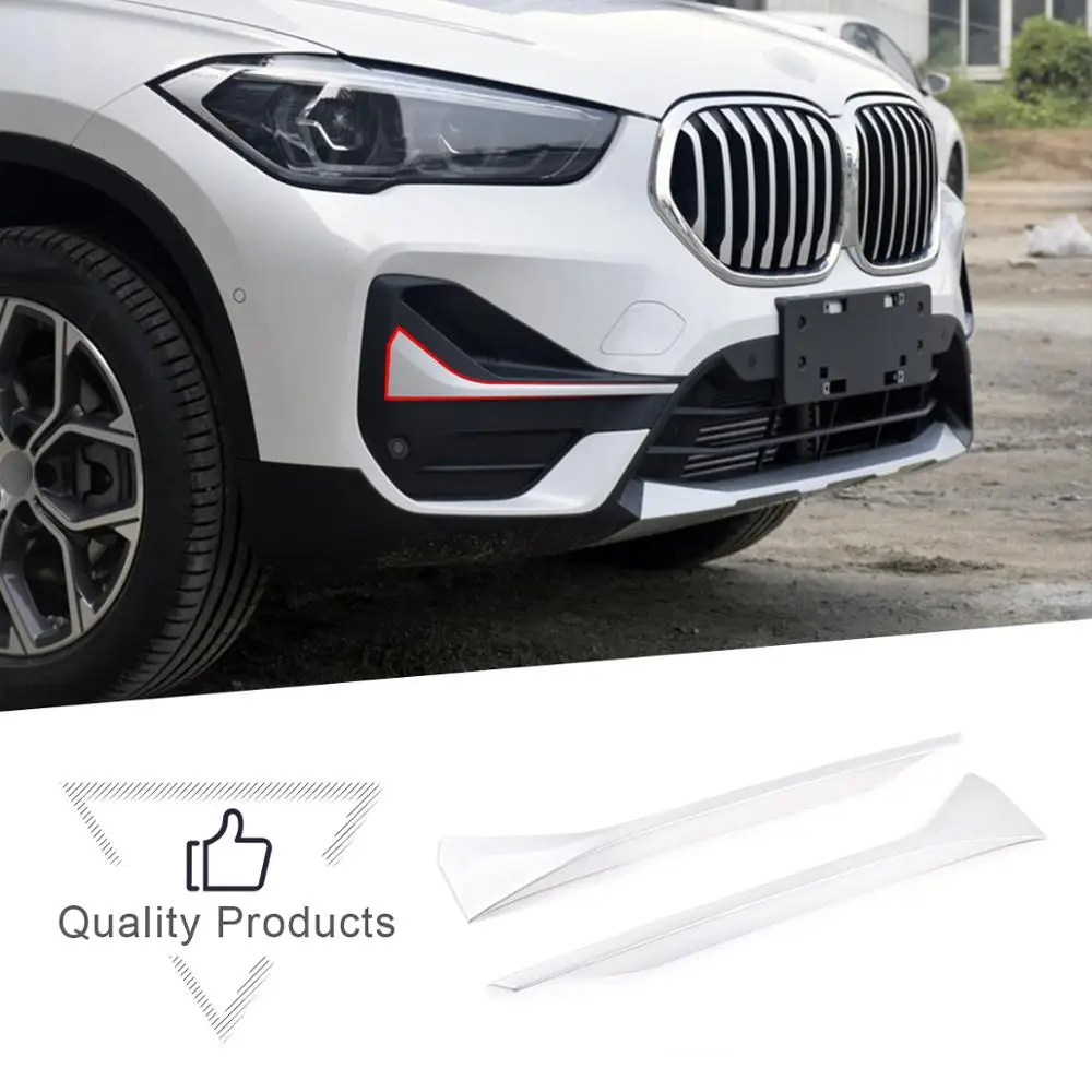 

3 Color Car ABS Chrome Carbon Fiber Front Fog Light Strips Trim For BMW X1 F48 2019-2020 Exterior decoration Accessories