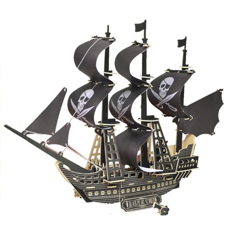 Пазл Пираты Карибского моря деревянные 3d головоломки для детей деревянная лодка