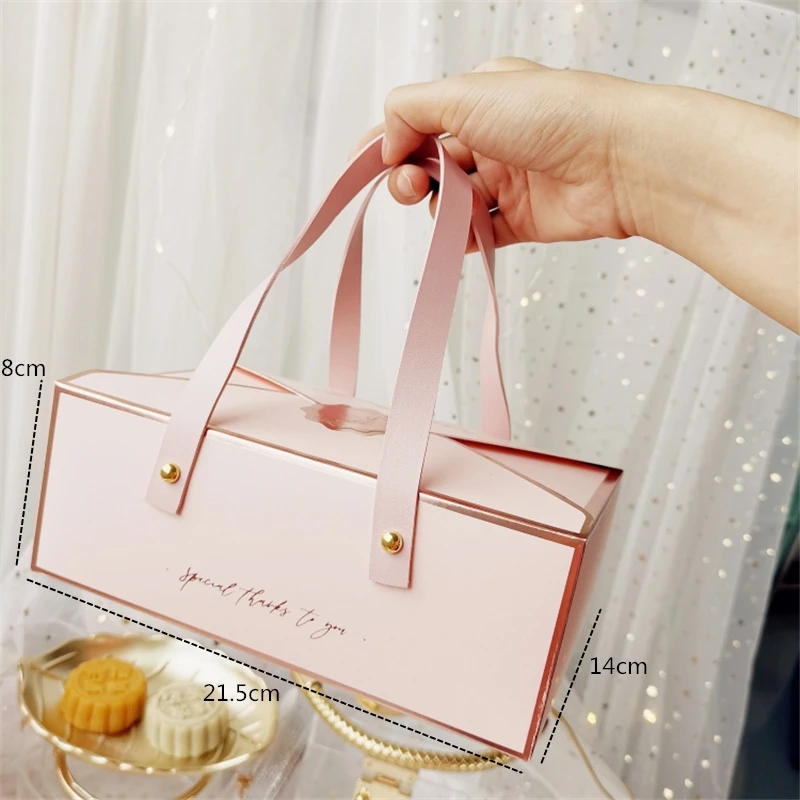 StoBag 10pcs/lot Leather Rope Gift Box Packaging New Year Birthday Party Biscuit Candy Pack Decoration Specially Event Favor