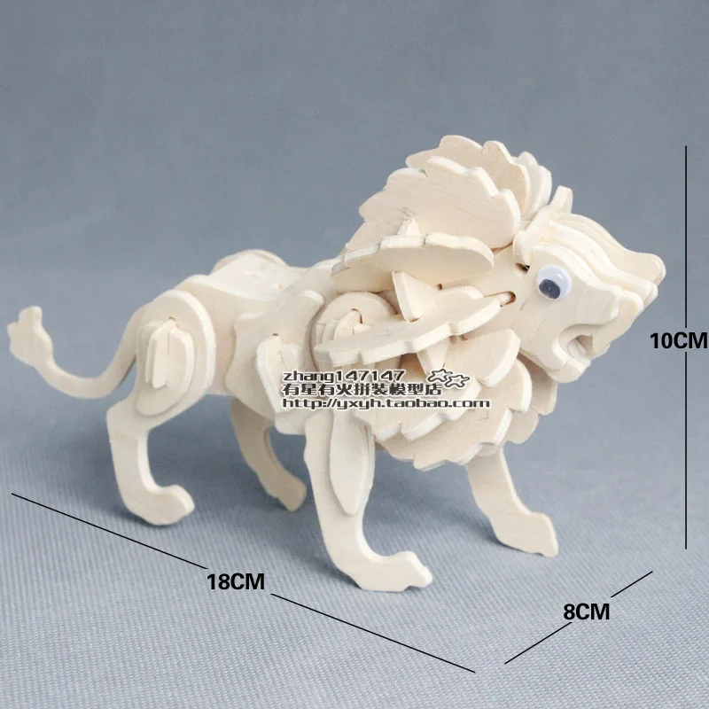 Хит продаж детские деревянные 3D Мультяшные животные Пазлы масштабные модели