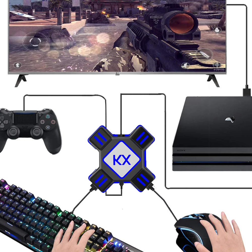 

Gamepad Controller Adapter Keyboard Mouse Converter Support All Major Mainstream Handles Keyboard Mouse for PS4 Xbox One Switch