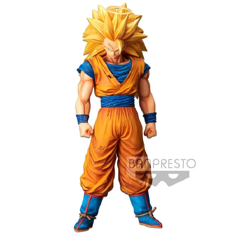 

33cm Super Saiyan Dragon Ball Anime Figure Transformation Third Standing Son Goku Kakarotto PVC Action Figure Collection