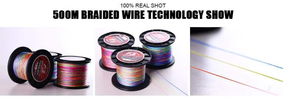 Sougayilang Braid Fishing 0.4-8# Braided Fishing Line Super Strong Multicolour Pe Material Line Multifilamento 500 M