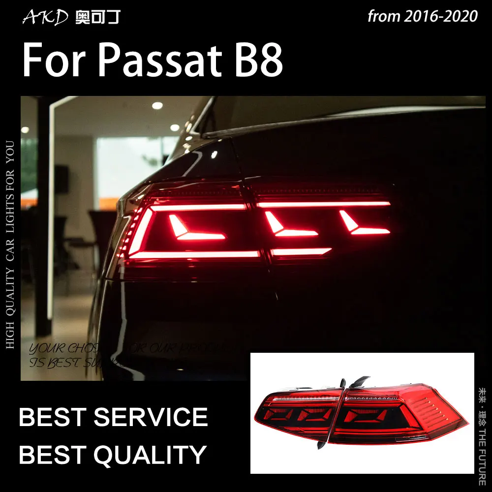 Автомобильный Стайлинг AKD для VW Passat B8 задние фары 2015-2019 светодиодный ные DRL Dynami