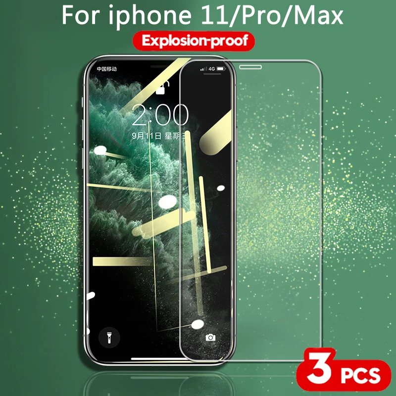 Закаленное стекло с полным покрытием для iPhone 11 Pro X XS Max XR Защитное экрана 7 8 6 6s Plus