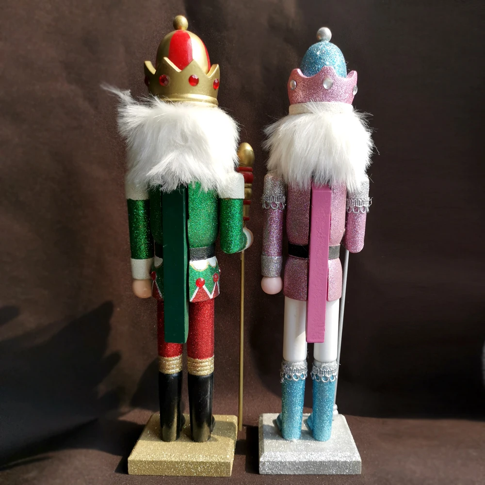 38 см деревянный Щелкунчик Солдат кукла Изысканный Блестящий Солдат кукла игрушка для детей Рождественский подарок игрушка ht163