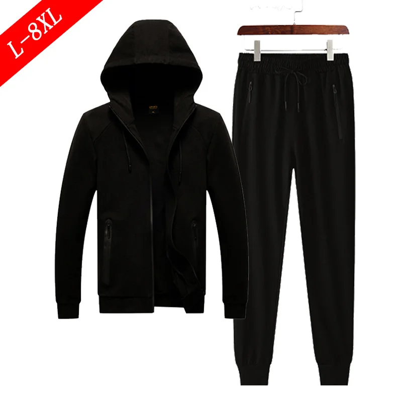 

Spring And Autumn New Style Men Leisure Set Solid Color Sports Set Men's Fashion Large Size Hoodie Set Men's