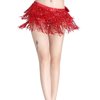 

Belly Dance Dancer Costume Sequins Tassel Fringe Belt Waist Wrap Skirt