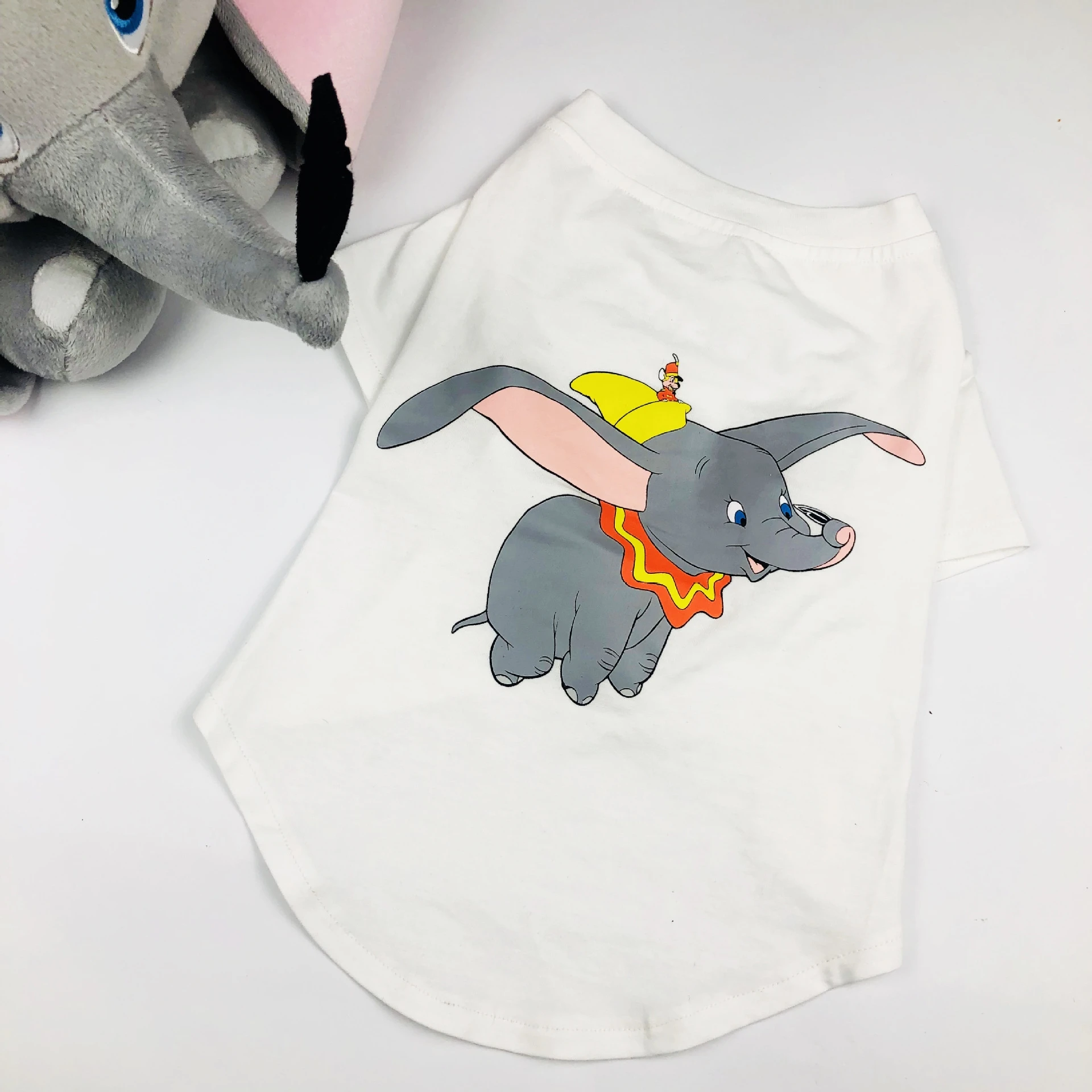 Одежда для собак Dumbo жилет хлопковая Футболка щенок плюшевый Шнауцер Bomei law fighting cat Короткий рукав Чихуахуа кошка одежда для домашних животных - Цвет: Белый