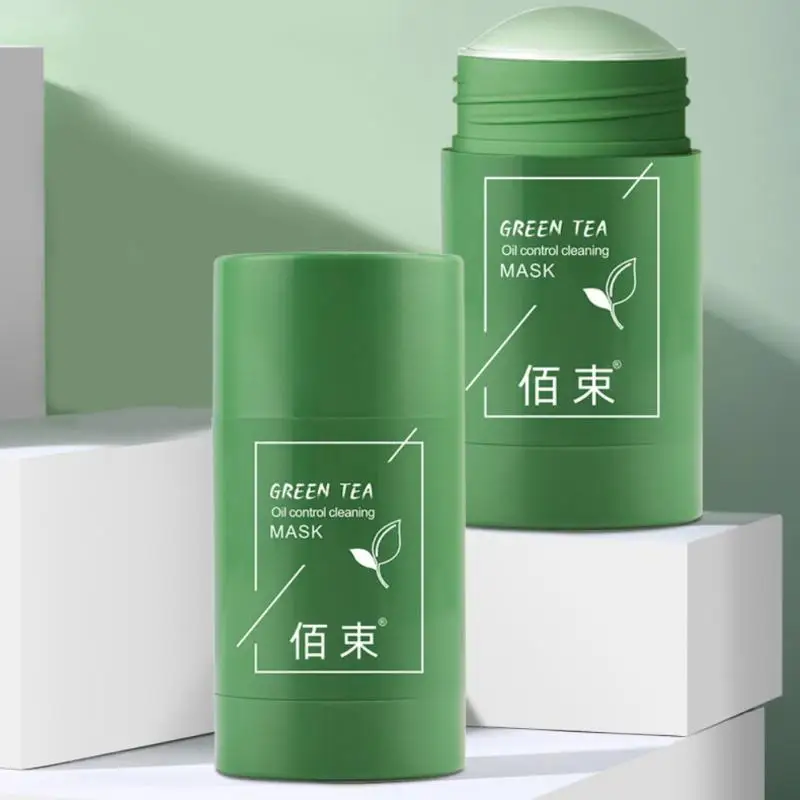 Smear Green tea Mask Stick Skin Care Deep Cleansing Facial Moisturizing Shrink Pores Remove Blackhead Acne Face TSLM2 | Красота и