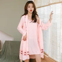 Женский халат и халат, женский сексуальный хлопковый Пижамный халат с длинным рукавом, теплый ночной халат