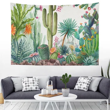 

1Pc Tropical Cactus Tapestry Creative Chic Background Hanging Carpet Wall Ornament for Bedroom