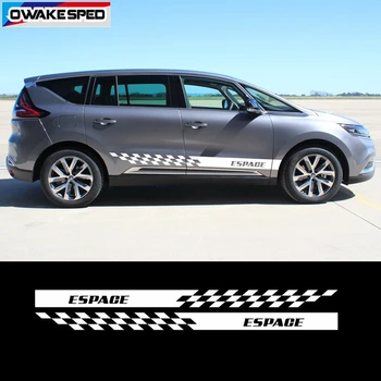 

Car Styling Sport Stripes Auto Door Side Skirt Vinyl Decals For Renault Espace MVP Model Body Decor Stickers