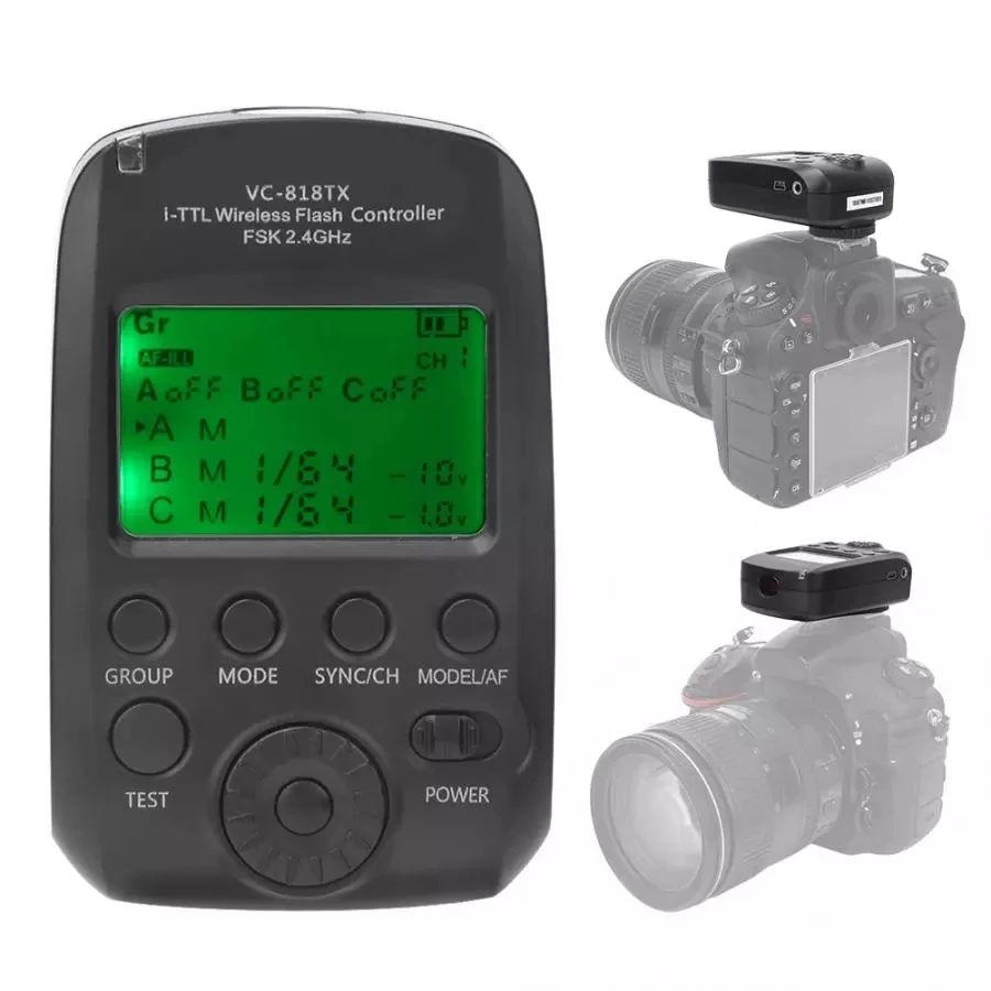 Visico-transmissor de Disparador de Flash sem Fio Hss para Câmeras Nikon D810 D90 d4 D610 d5 D800 D710dslr 818tx D7000 D700 D750 - Image 3