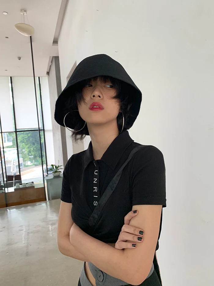 [DEAT] Knited Multi-buckle Hit Color High Elastic Waist Half-body Skirt Women Fashion Tide New Spring Summer 2020 13T204