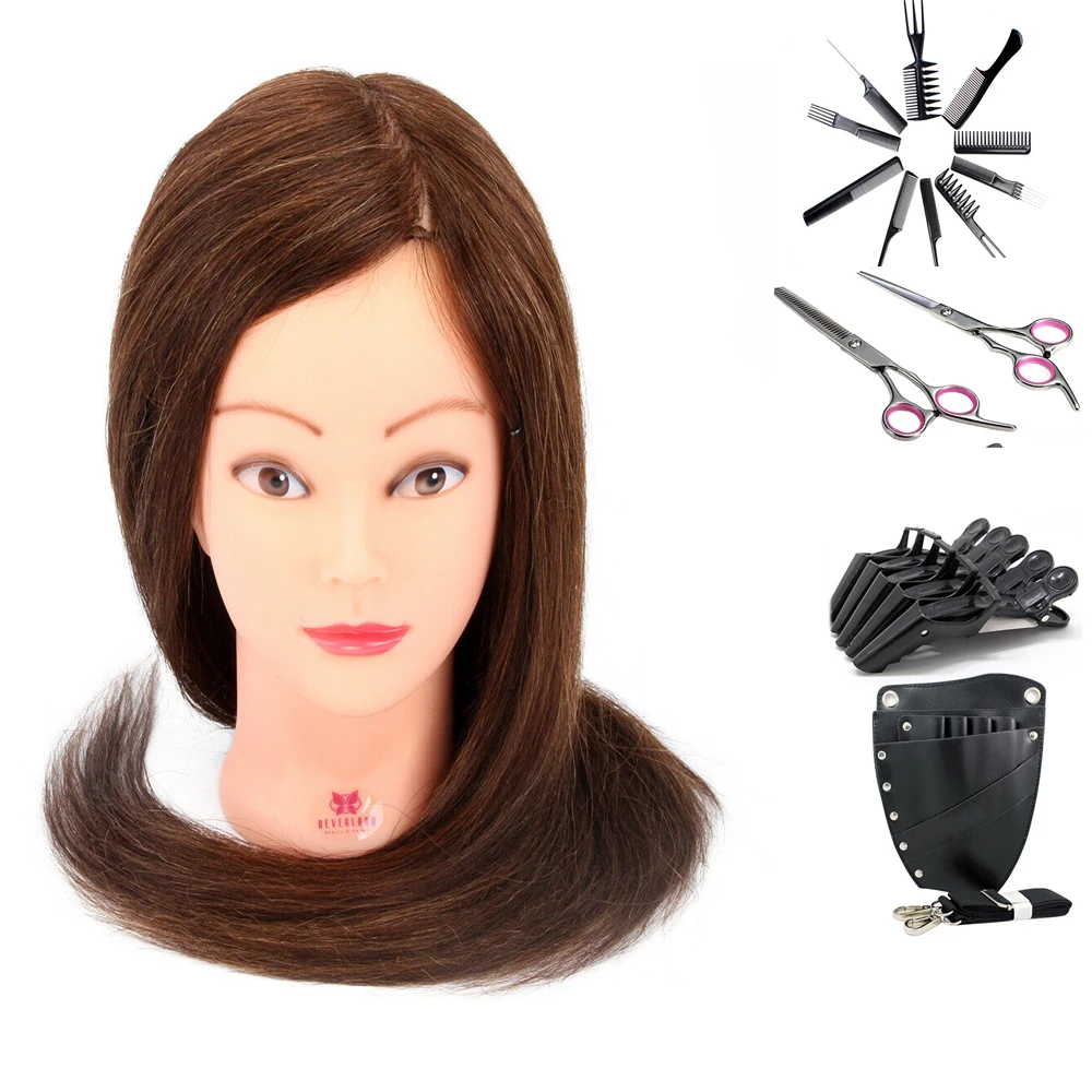 Манекен для волос манекен причесок 90% Натурального Коричневого Цвета|doll style|mannequin
