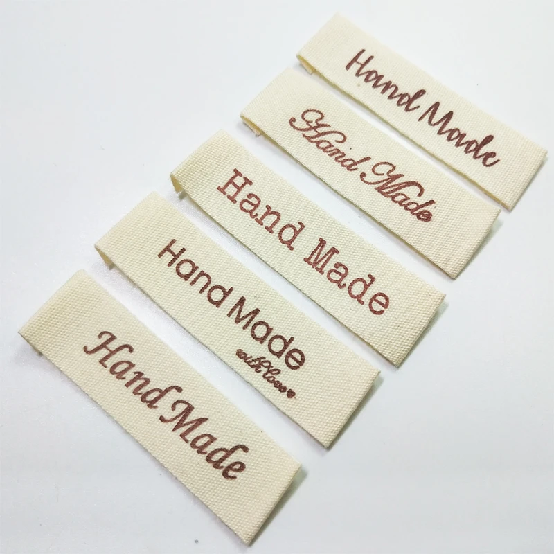 FreeShippingstockHandicraftMixHandMadeDIYByHandPrintedCottonLabelWashableClothing GarmentTagsLabelsCustomSewingName100pcs/Сумка|Этикетки