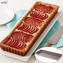 Прямоугольная антипригарная пирожная сковорода Quiche сковорода для пирогов со съемным дном формы для пирогов, сырных тортов, десертов, форма для пирожных