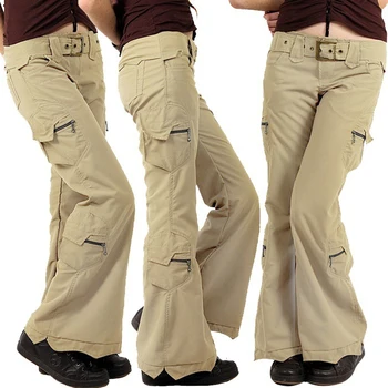 

Women Cargo Pants Casual Outdoor Elastic Waist Baggy Jogger Streetwear Pants Pockets Cool Workout Long Trouser Female