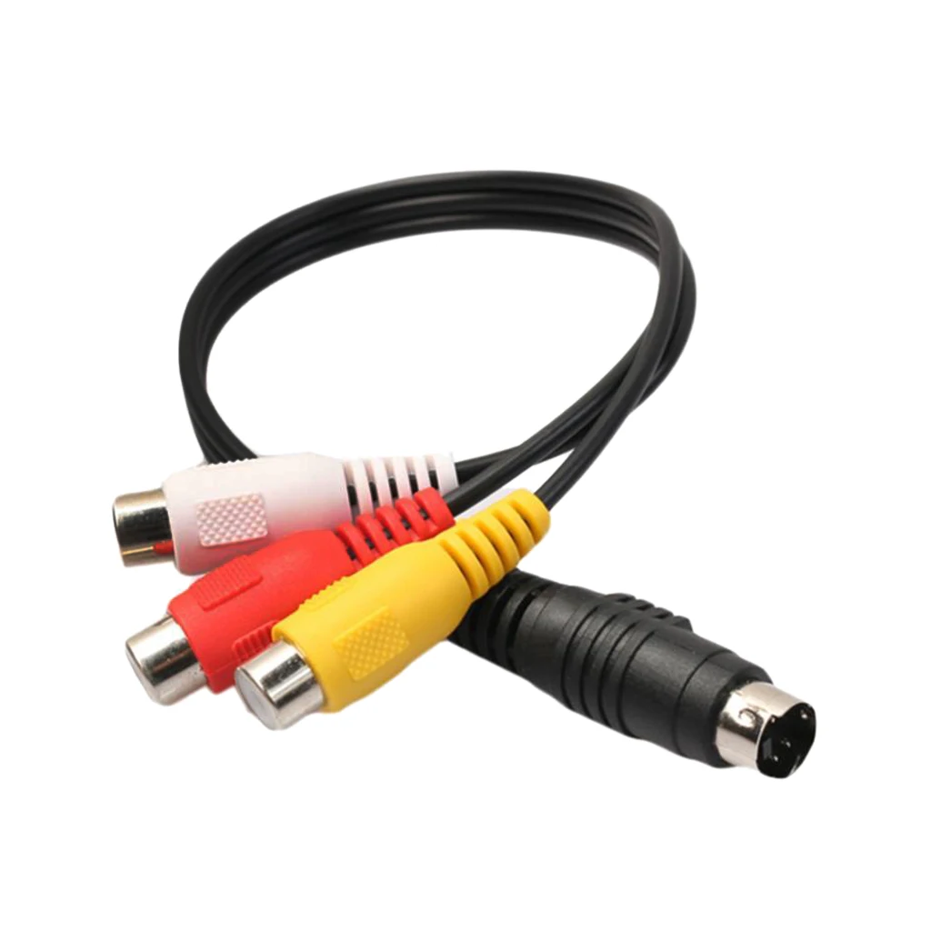 

1x 4 Pin S Video To 3 RCA AV Female Cable Laptop PC Audio Connector