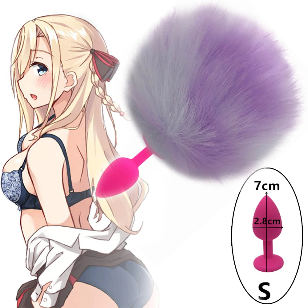 S/M/L анальный Расширитель большой кроличий хвост Анальная пробка массажер