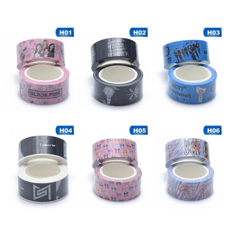 KPOP Paper Tape Got7 TWICE EXO SUPER M Photo Sticker Masking Scrapbook Notebook Cute Washi | Канцтовары для офиса и дома