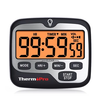 

ThermoPro TM01 Digital Cooking Kitchen Timer With Large Backlight Display Countup Countdown and Clock Function